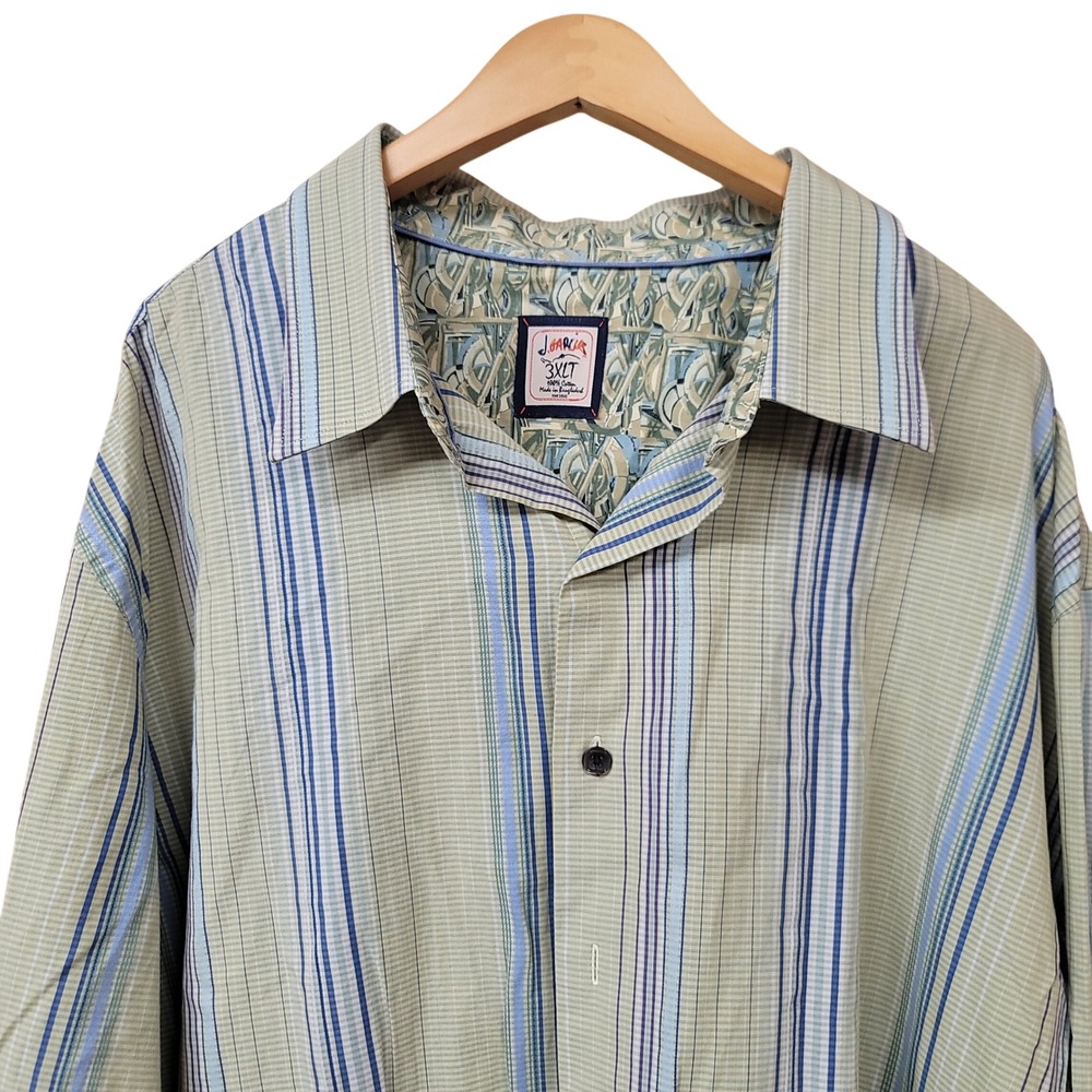 Jerry Garcia Grateful Dead Mens 3XLT Long Sleeve Striped Button Down‎ Shirt
